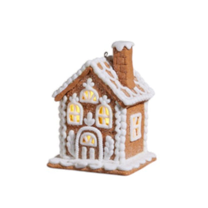 Lighted Gingerbread House Ornament - 4-1/4-in - Mellow Monkey