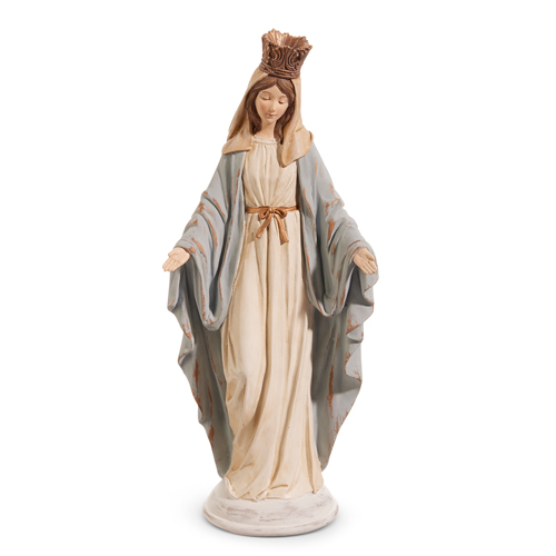 Crowned Virgin Mary Statue - 15-in - Mellow Monkey