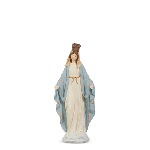 Crowned Virgin Mary Statue - 9-in - Mellow Monkey