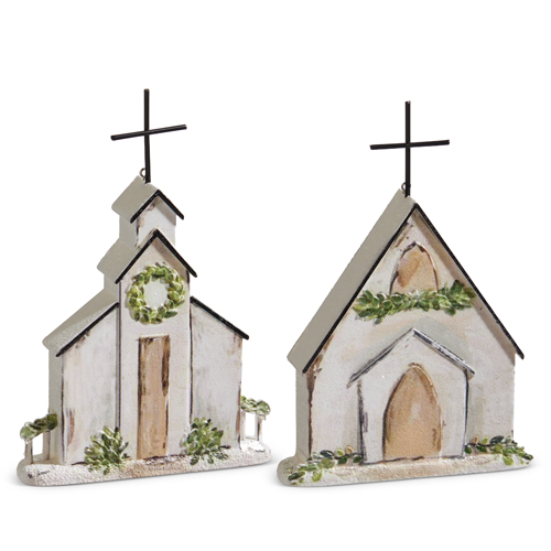 Rustic Church Ornament - 6-in - Mellow Monkey