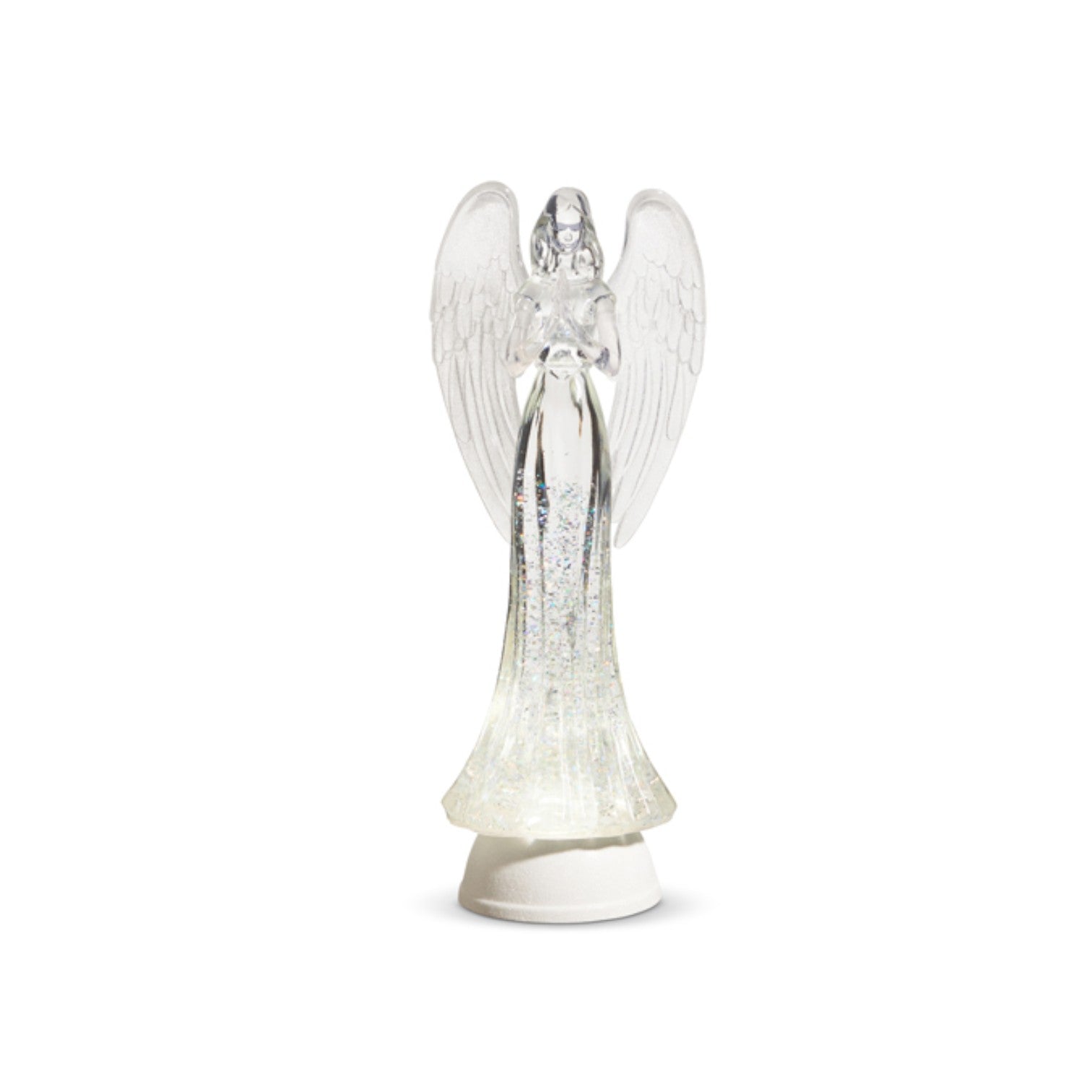 Lighted Angel with Swirling Glitter Water Lantern - 13-1/4-in - Mellow Monkey