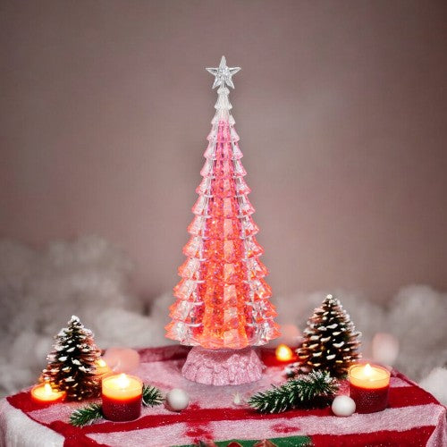 Pink Tree Object Show Lighted Pink Tree with Swirling Glitter- 15-in – Mellow Monkey