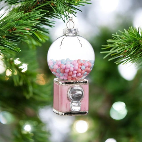 Pink Gumball Machine Ornament - 5-in - Mellow Monkey