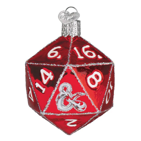 Dungeons & Dragons D20 Dice - Old World Christmas Ornament - Mellow Monkey