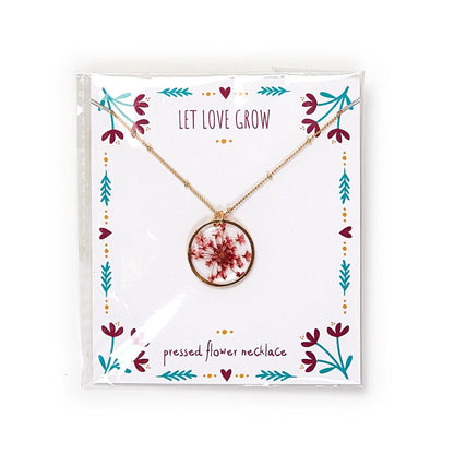 Live Happy - Pressed Flower Necklace - Mellow Monkey