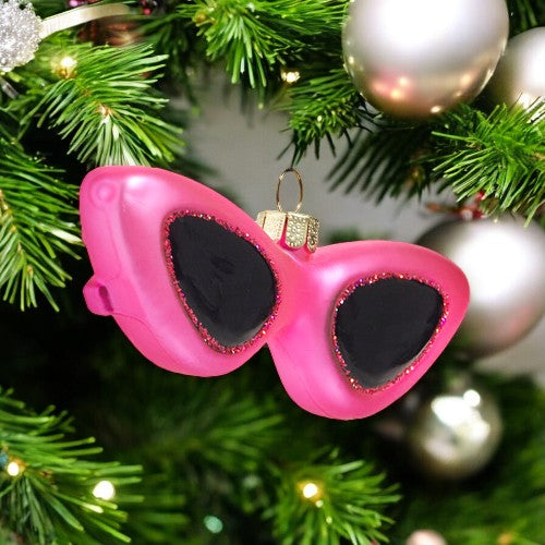 Retro Pink Sunglasses Ornament - 4.5-in - Mellow Monkey