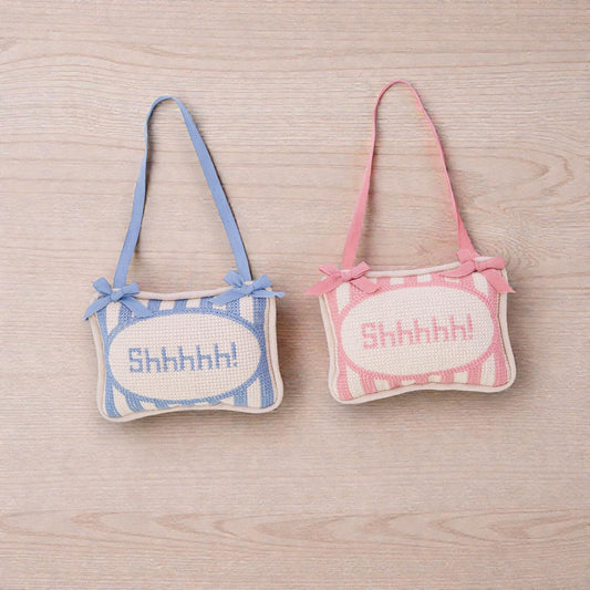 Shhhhh! Embroidered Pillow Door Hanger Décor
