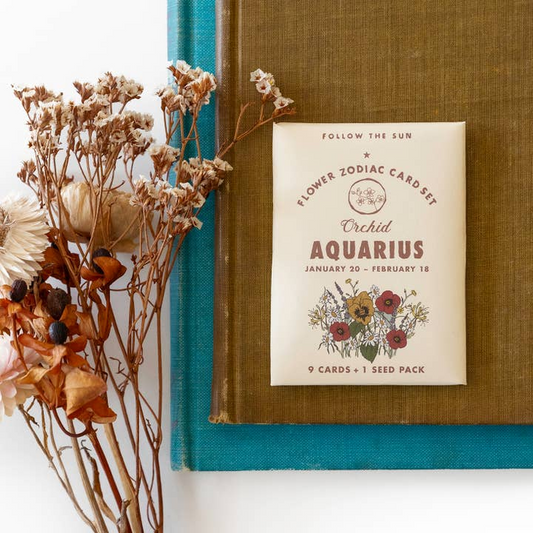 Aquarius - Flower Zodiac Card Set