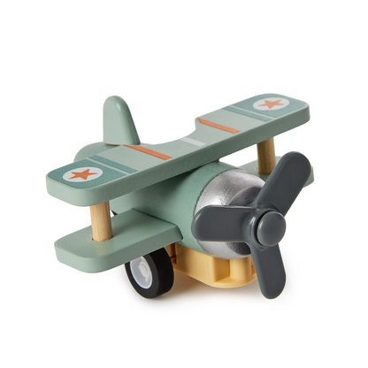 Wooden Vintage Plane Pullback Toy