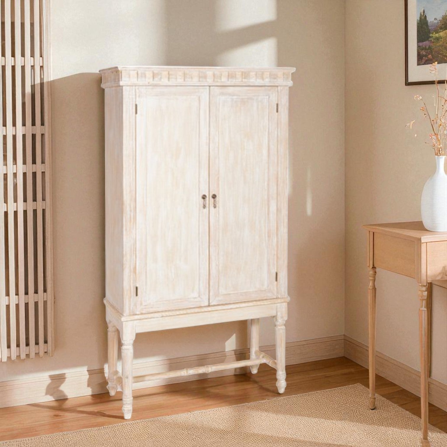Whitewash Cabinet - 72.75"H - Mellow Monkey