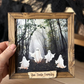 The Boo Crew - Four Ghost Family In Woods Framed Print - 7-in - Mellow Monkey