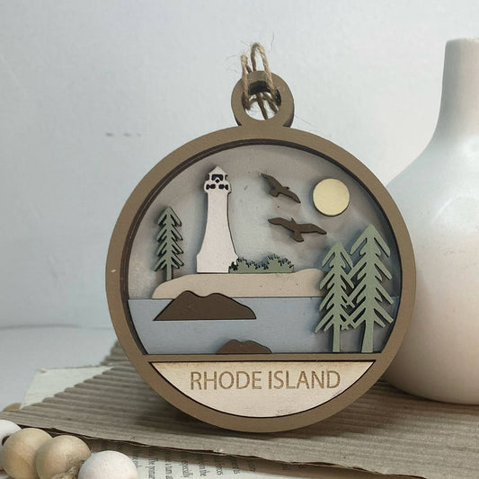 Rhode Island State Ornament - 4-5/8-in
