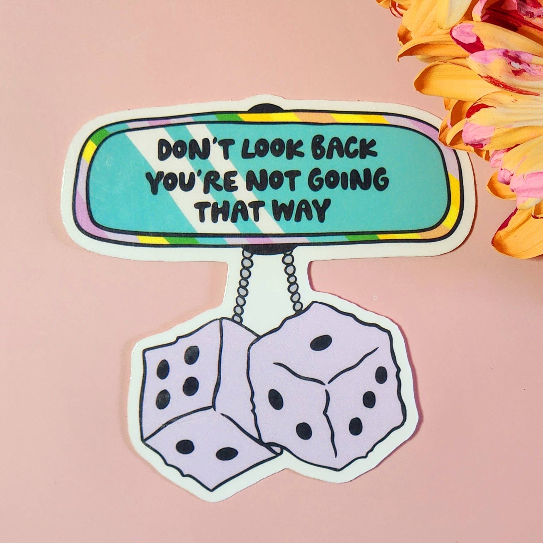 Don't look back sticker hydroflask planner retro: Holographic - Mellow Monkey