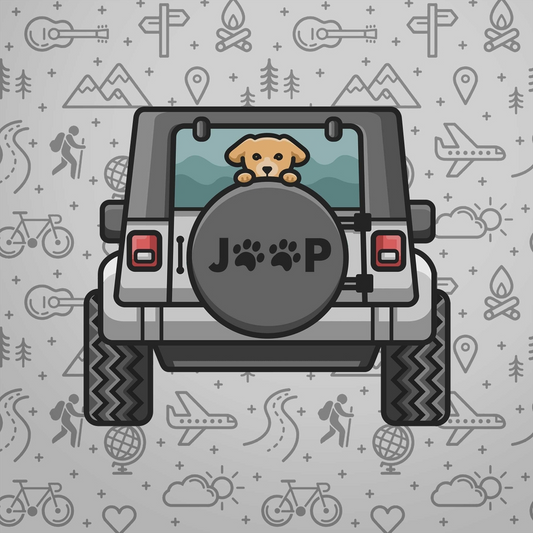 Jeep Dog Sticker - Small Dog - Mellow Monkey