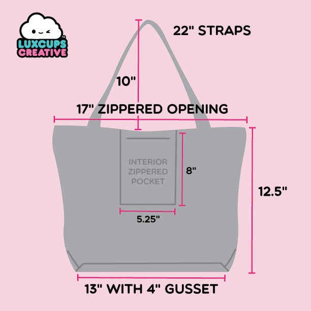 Tacodillo Tote Bag - Zippered Pocket - Washable - Mellow Monkey