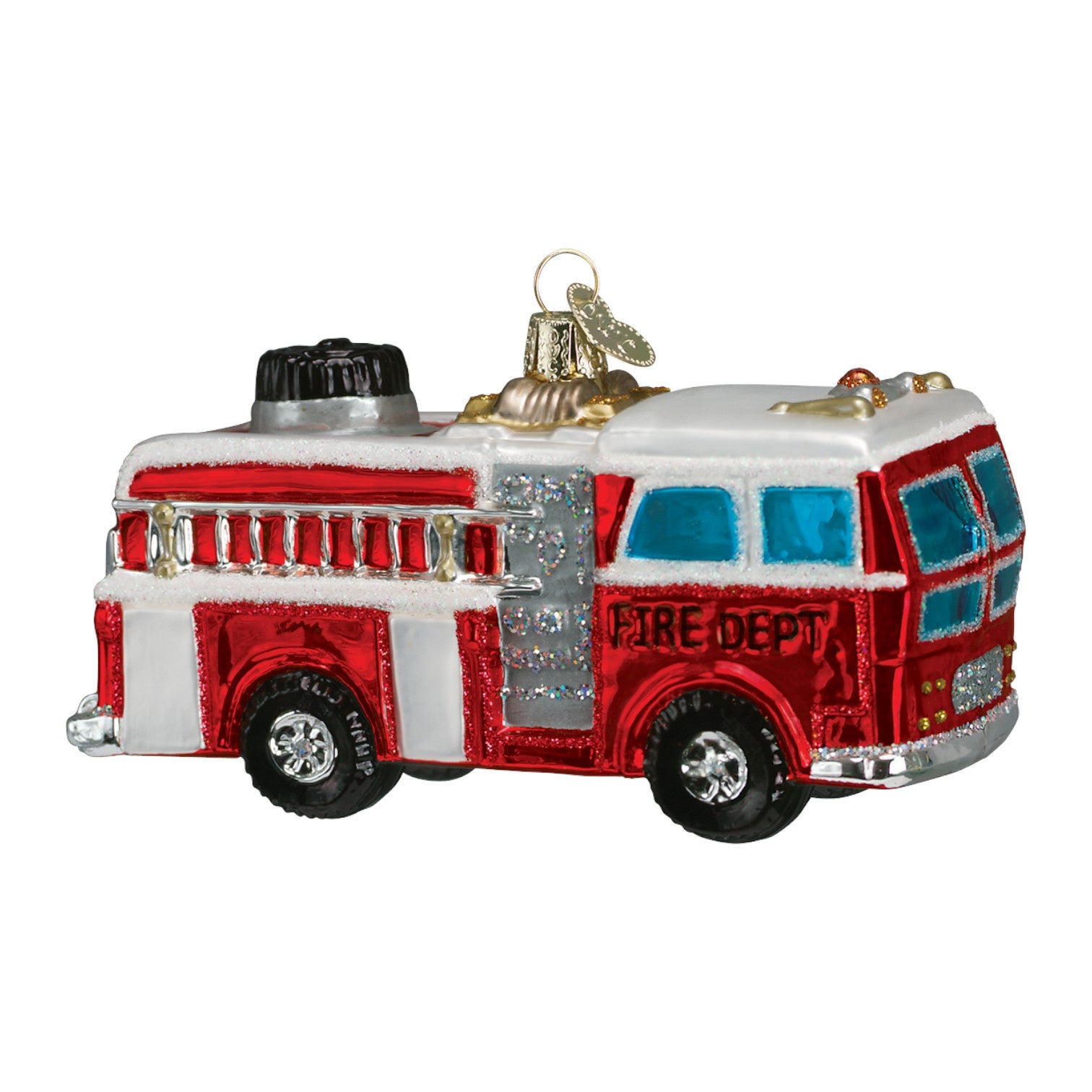 Fire Truck - Old World Christmas Blown Glass Holiday Ornament - Mellow Monkey