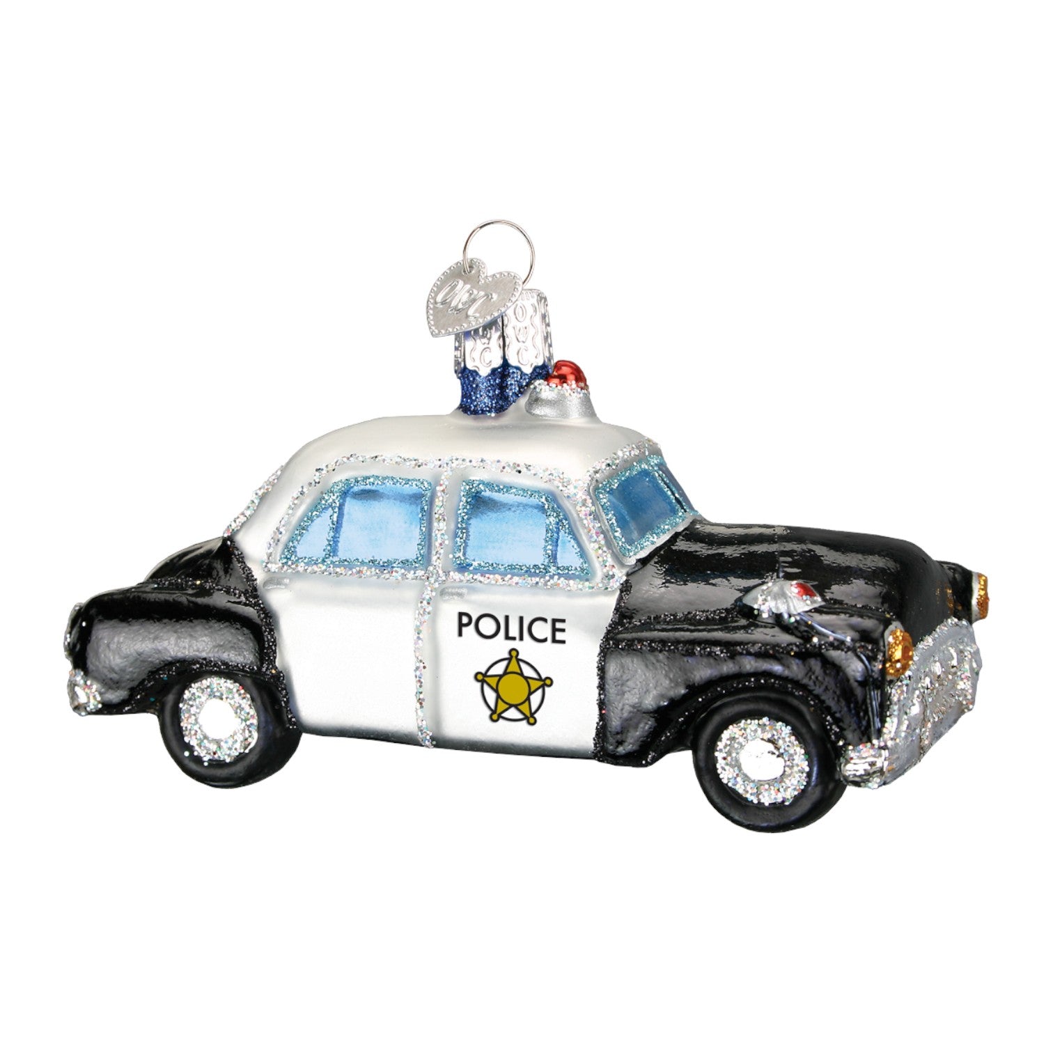 Police Car - Old World Christmas Blown Glass Holiday Ornament - Mellow Monkey