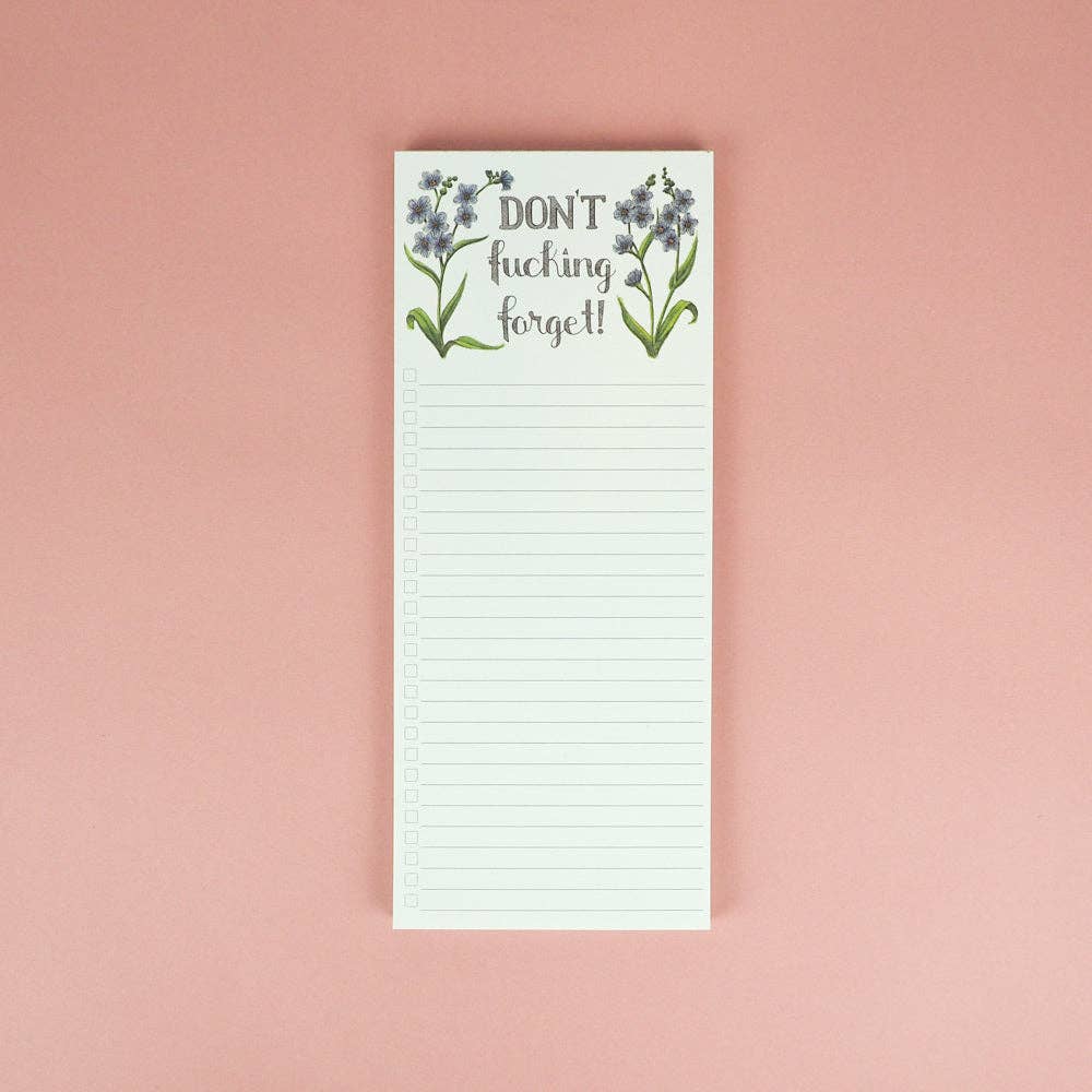 Don't Fucking Forget Notepad - Mellow Monkey