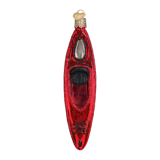 Red Kayak - Old World Christmas Blown Glass Holiday Ornament - Mellow Monkey