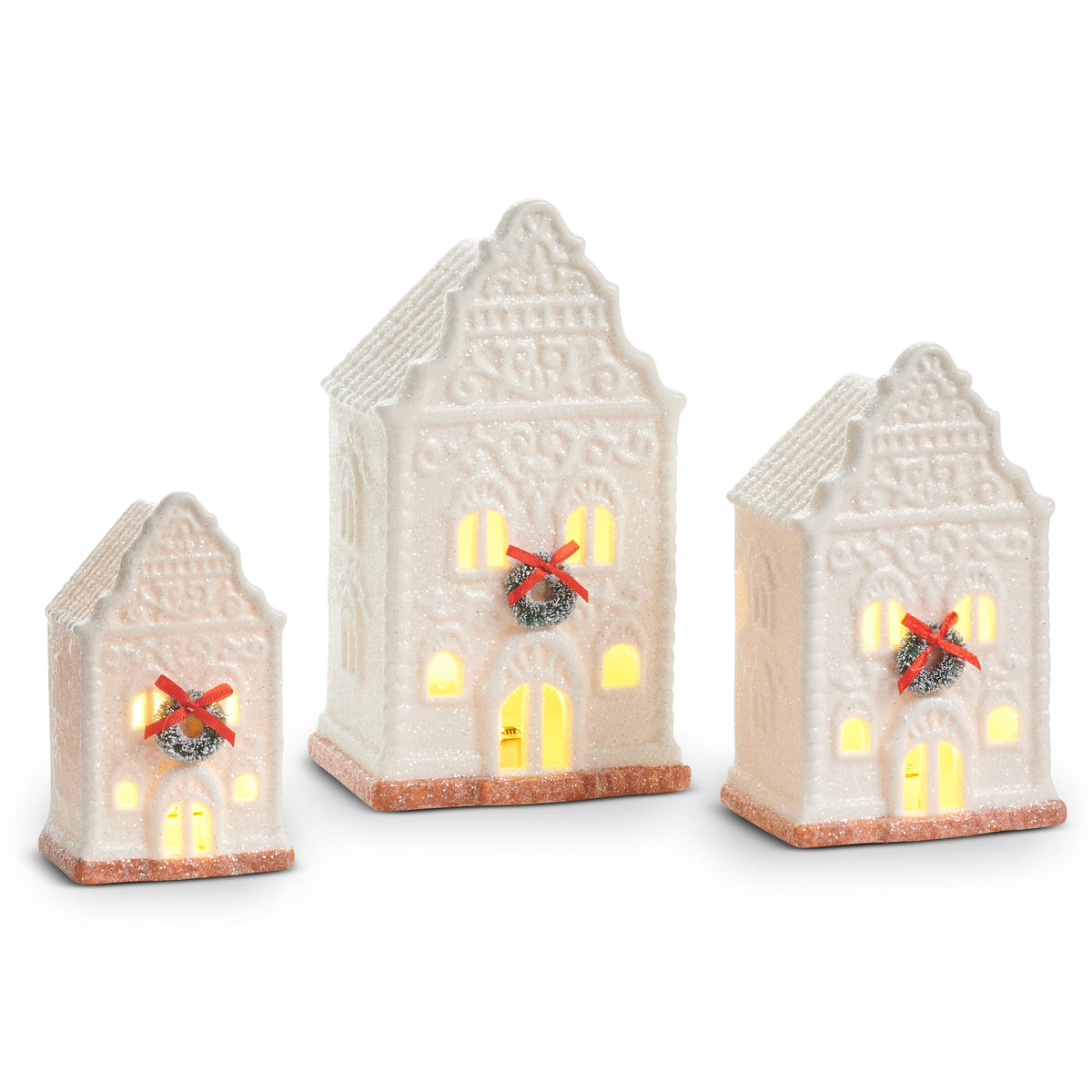 7.75 Lighted Porcelain Houses - SET - Mellow Monkey