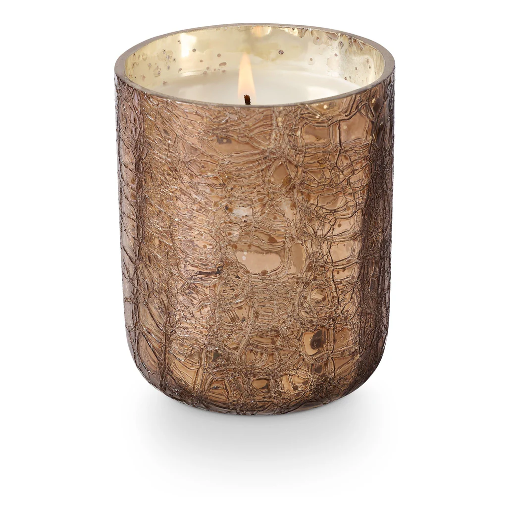 Woodfire Small Boxed Crackle Glass Candle - Mellow Monkey