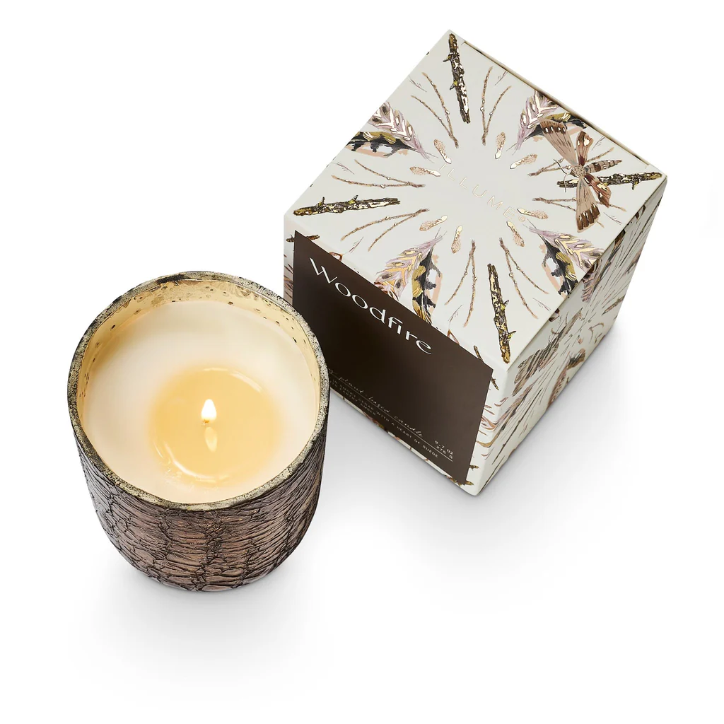 Woodfire Small Boxed Crackle Glass Candle - Mellow Monkey