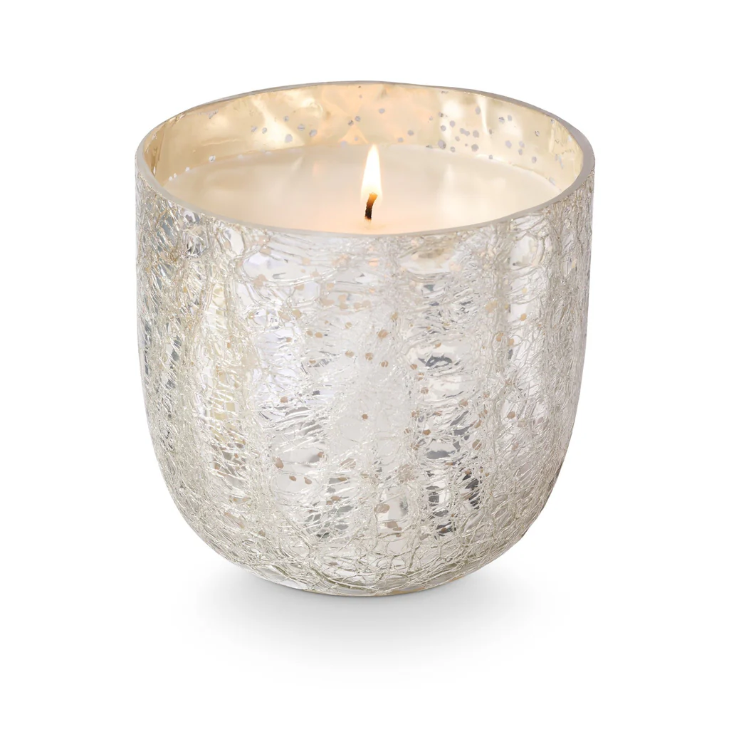 North Sky Large Boxed Crackle Glass Candle - Mellow Monkey