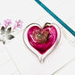 Small Birthstone Glass Heart Ornament - 3-in