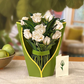 White Roses - Pop-Up Flower Bouquet Greeting Card - Mellow Monkey