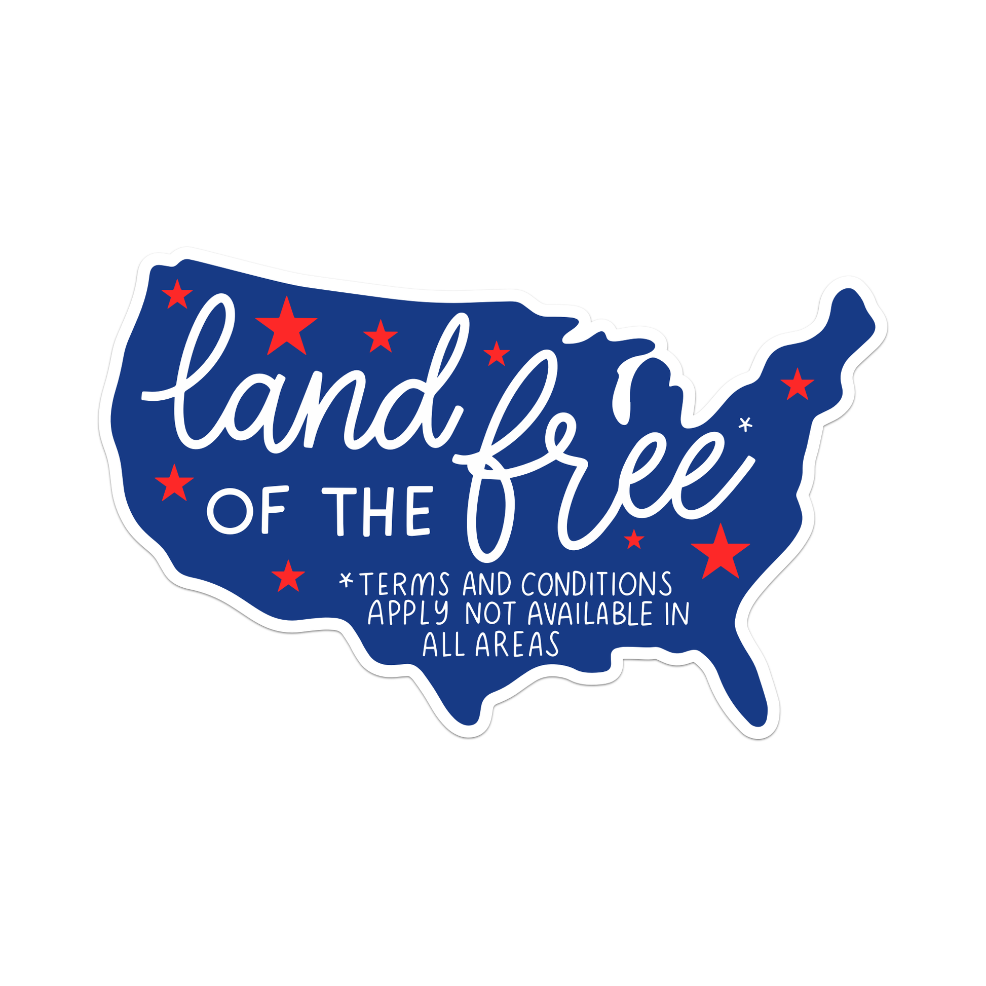 America - Land of The Free Vinyl Sticker - Mellow Monkey