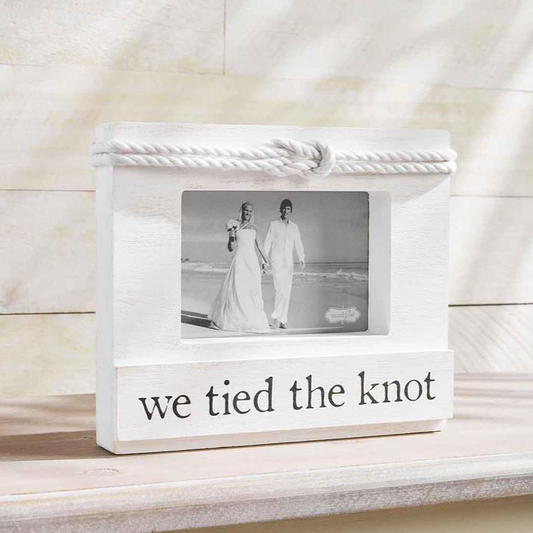 We Tied the Knot - Block Photo Frame - 4-in x 6-in Photo - Mellow Monkey