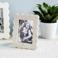 White Scalloped Edge Marble Picture Frame - For a 4-in x 6-in Photo - Mellow Monkey