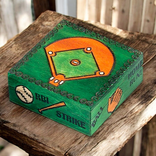 Baseball - Jewelry Trinket Box - 4-in