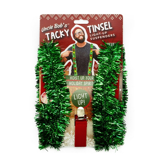 Uncle Bob's Tacky Tinsel Light-Up Suspenders - Mellow Monkey