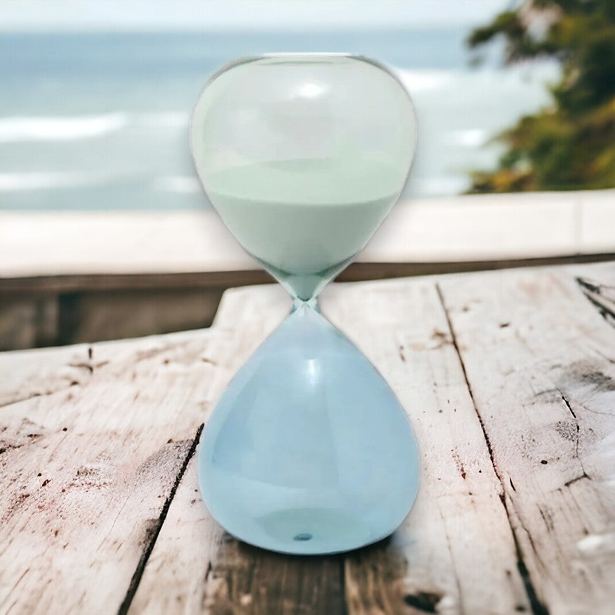 Seaglass Ombre 1 Hr Hourglass Timer - 9-1/4-in - Mellow Monkey