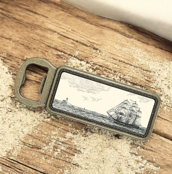 U.S.S. Constitution - Porcelain and Stainless Steel Bottle Opener - Mellow Monkey