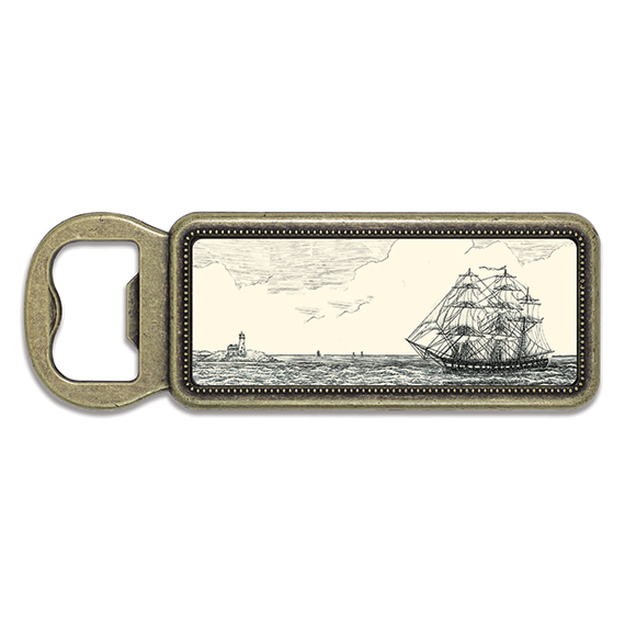 U.S.S. Constitution - Porcelain and Stainless Steel Bottle Opener - Mellow Monkey