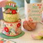 Freshcut Paper Mini Blooming BIrthday Cake Pop-Up Greeting Card - Mellow Monkey