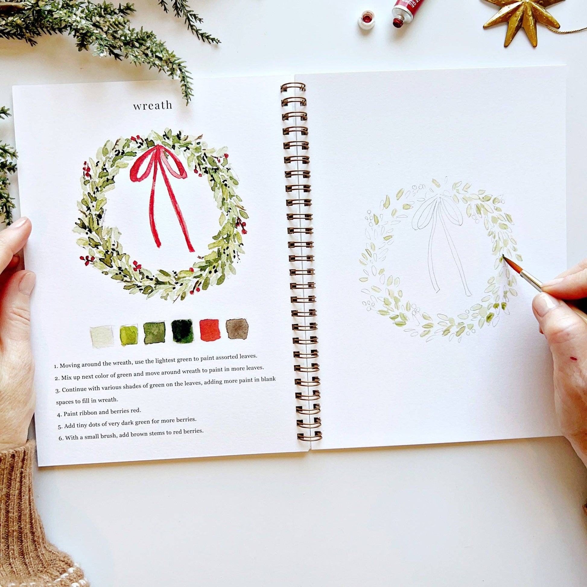 Christmas Watercolor Workbook - Mellow Monkey
