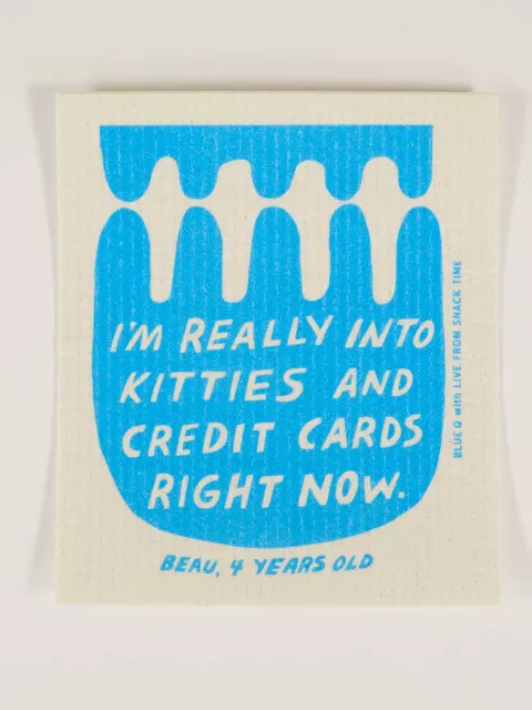 I'm Really Into Kitties and Credit Cards Right Now - Swedish Dish Cloth - Mellow Monkey
