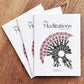 Three copies of 'The Meditations' by Marcus Aurelius on a wooden surface