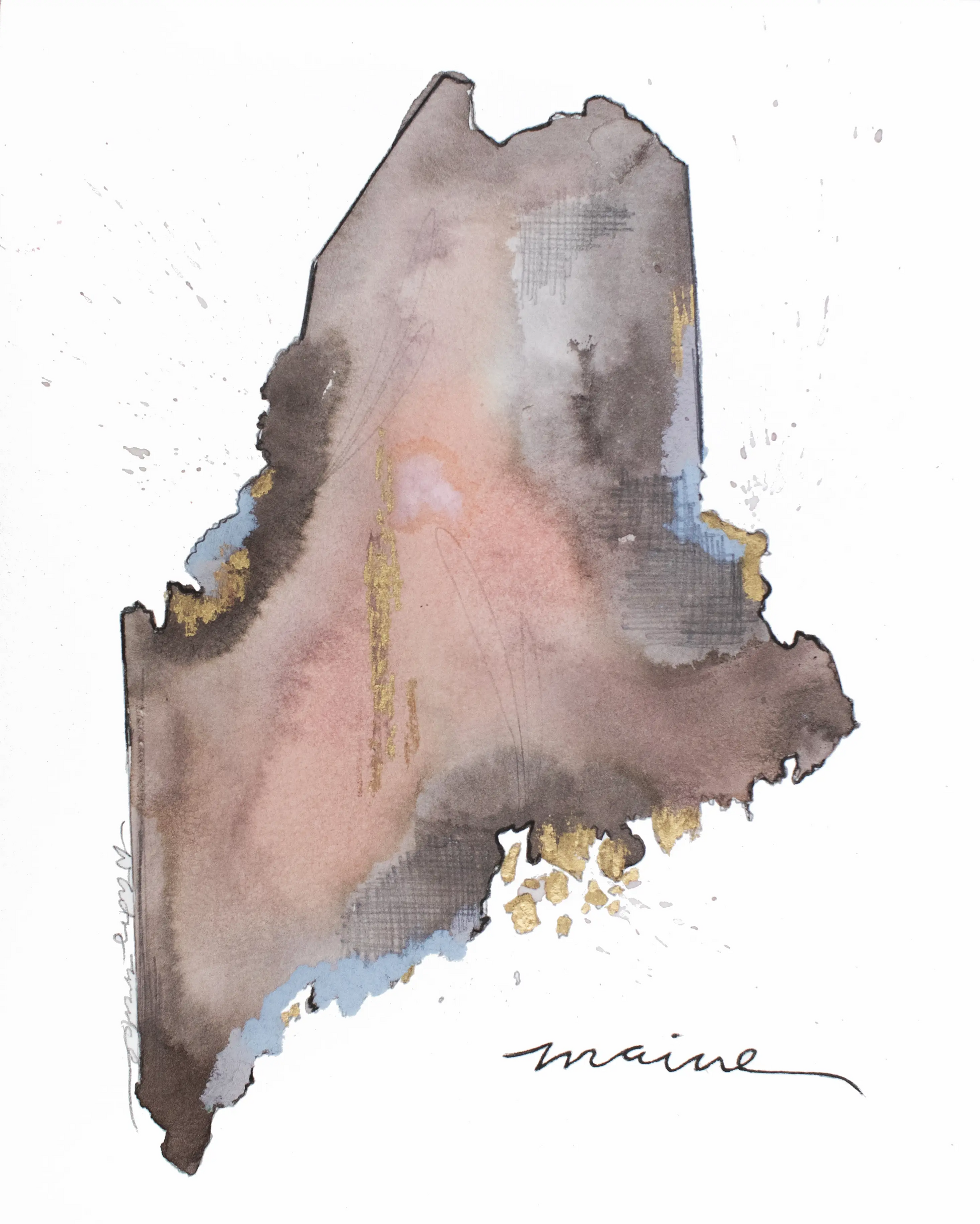 Maine Watercolor Print - Mellow Monkey