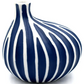 Omo Mini Porcelain Bud Vase - Thick Blue Lines - 2.68"W x 2.76"H - Mellow Monkey