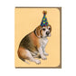 Dog With Party Hat - Chubby Beagle - Greeting Card - Mellow Monkey