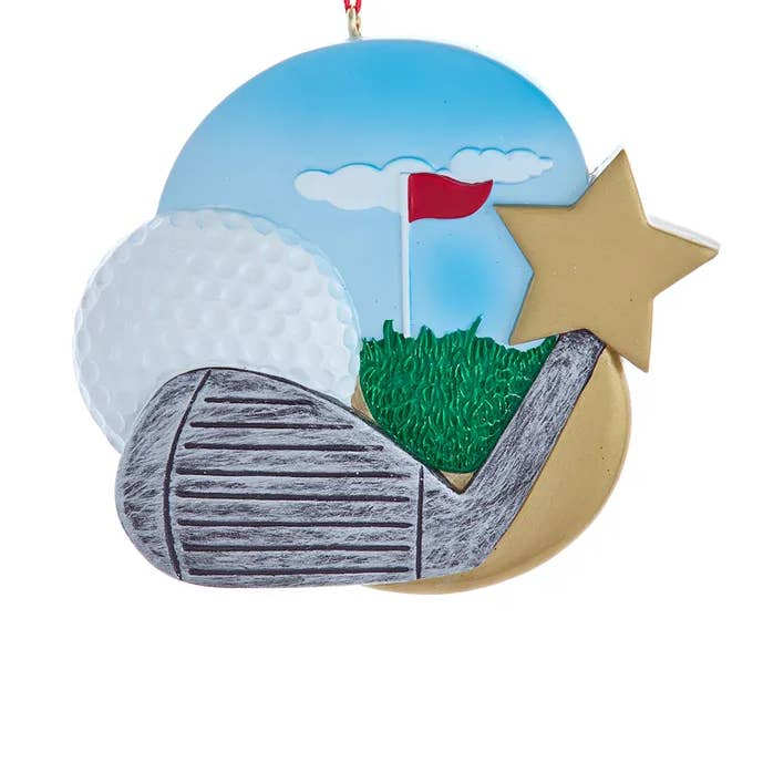 Golf Ornament with Star for Personalization - Mellow Monkey