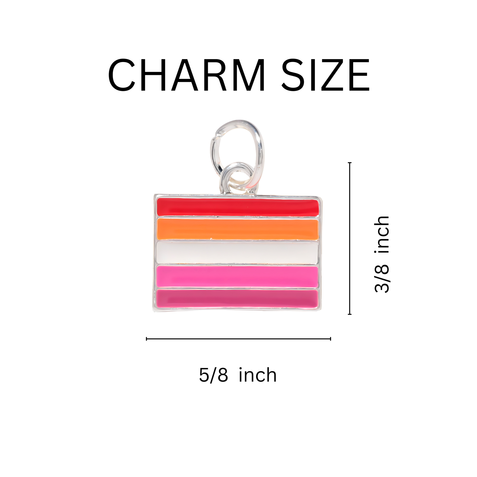 Rectangle Sunset Lesbian Flag Necklace - Mellow Monkey