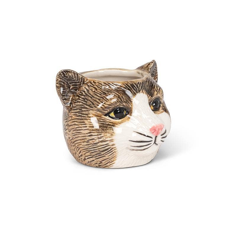 Small Tabby Cat Planter-2.5"H - Mellow Monkey