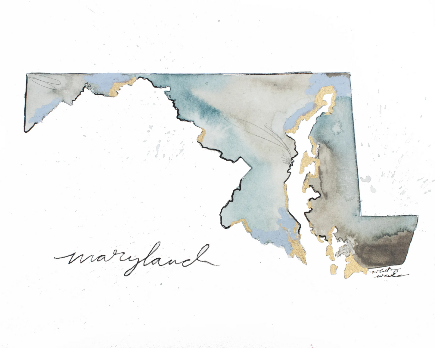 Maryland Watercolor Print - Mellow Monkey