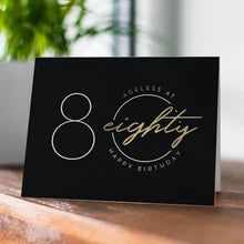 Ageless At 80 Happy Birthday Card – Luxe Gold Foil - Landscape Format
