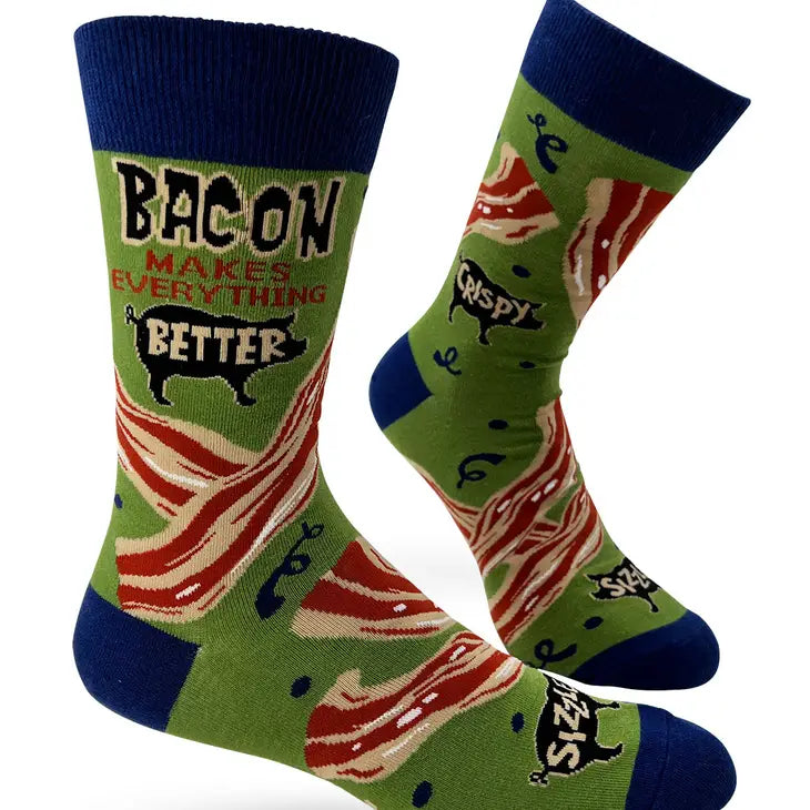 Bacon Makes Everything Better - Men's Crew Socks - Mellow Monkey